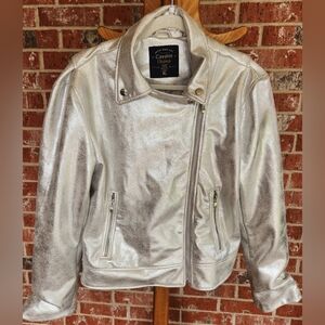 Cavalini Women's Metallic Leather Jacket